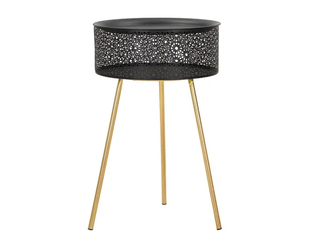 Masuta de cafea Blacky, Mauro Ferretti, Ø 40x65 cm, fier, auriu/negru