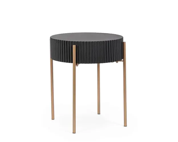 Masuta de cafea Darcy, Bizzotto, Ø40.5 x 47 cm, MDF/otel