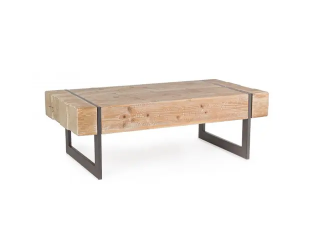 Masuta de cafea, Garrett, Bizzotto, 120x60x40 cm, otel/lemn de brad