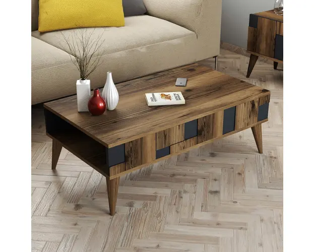 Masuta de cafea, Hommy Craft, Madrid, 105x37.6x60 cm, Nuc / Antracit