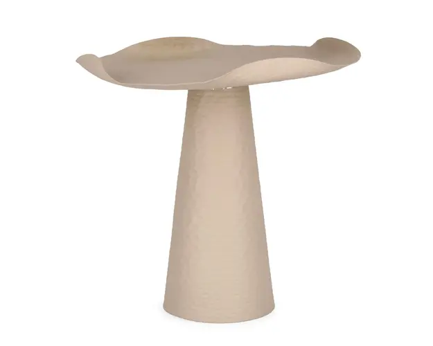 Masuta de cafea Lalita, Bizzotto, Ø46 x 47.5 cm, aluminiu cu efect antichizat, finisaj mat, bej