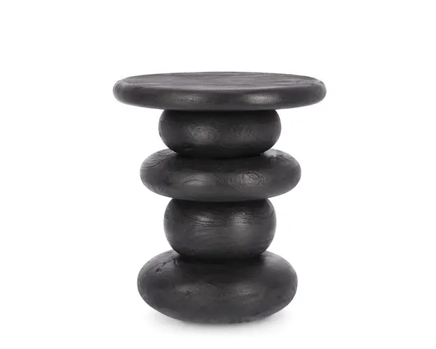 Masuta de cafea Lopez, Bizzotto, Ø40 x 45 cm, lemn de mango, negru