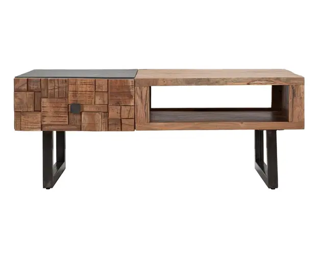 Masuta de cafea Mumbai, Mauro Ferretti, 110x60x43 cm, lemn de salcam, maro