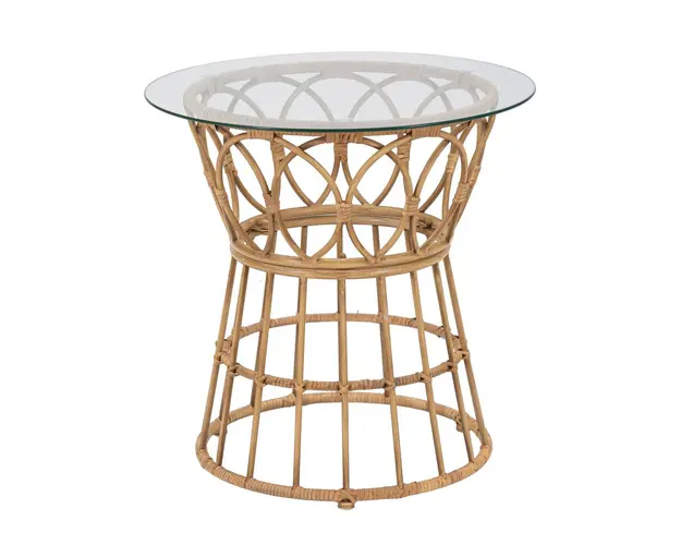 Masuta de cafea Panama, Mauro Ferretti, Ø 50 x 50 cm, sticla, maro