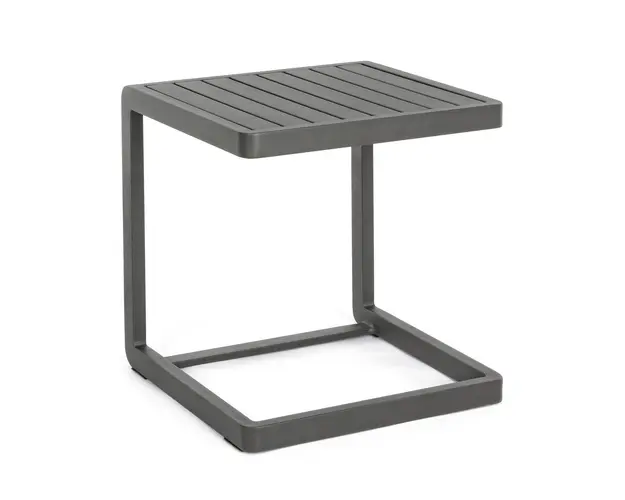 Masuta de cafea pentru gradina, Konnor, Bizzotto, 40x40x45 cm, aluminiu, gri