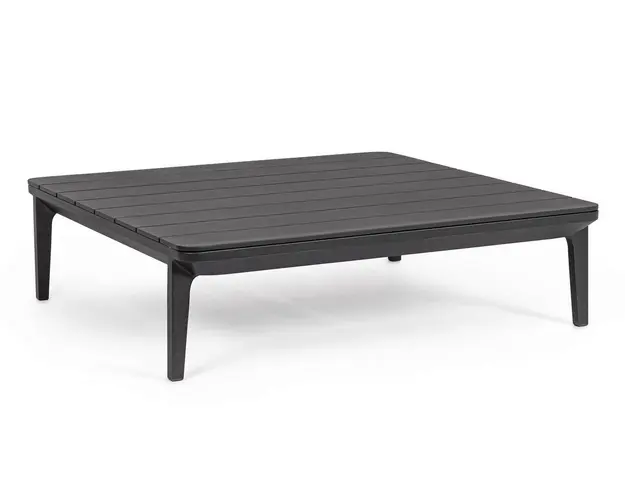 Masuta de cafea pentru gradina/terasa Matrix, Bizzotto, 99 x 99 x 34 cm, aluminiu, gri carbune