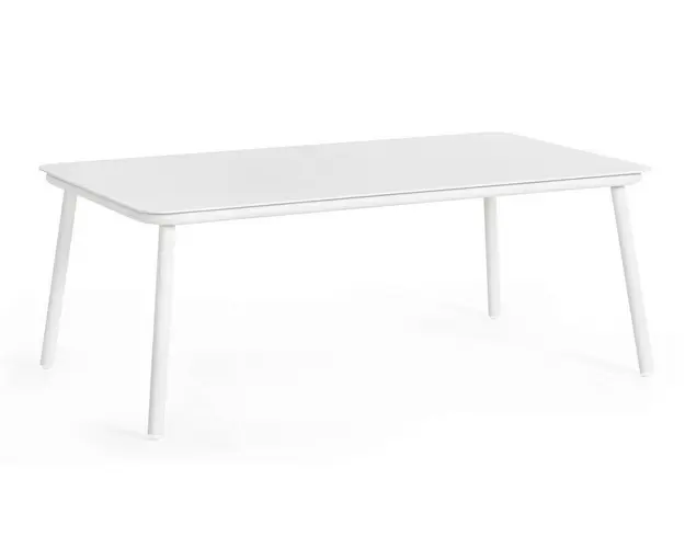 Masuta de cafea pentru gradina/terasa Spike, Bizzotto, 104 x 61 x 40.5 cm, aluminiu, alb