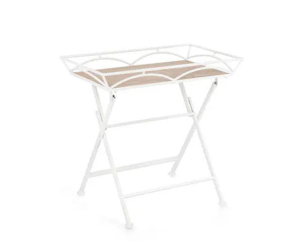 Masuta de cafea pliabila Guenda, Bizzotto, 63x40x60 cm, otel/MDF, alb