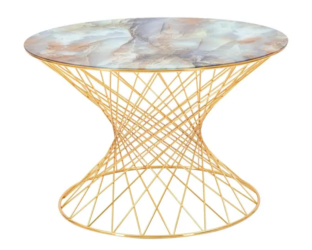 Masuta de cafea Tower, Mauro Ferretti, Ø 70x46 cm, fier, auriu