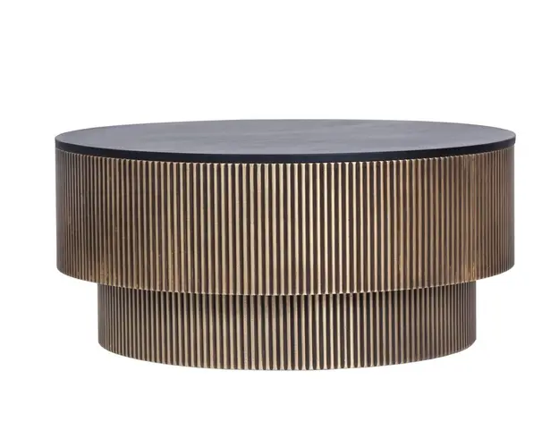 Masuta de cafea Virat, Bizzotto, 90x40 cm, lemn de mango/alama antichizata