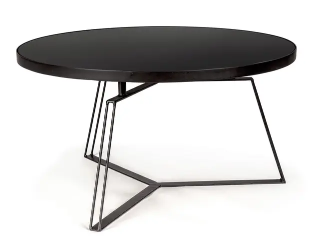 Masuta de cafea Zaira, Bizzotto, Ø70 x 38 cm, otel/sticla, negru