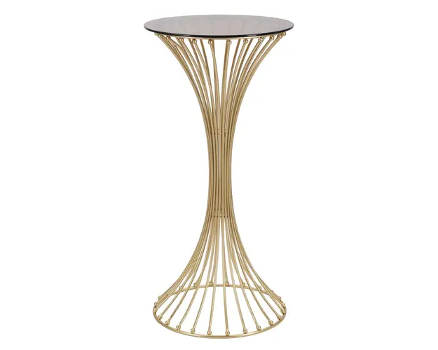 Masuta inalta Centur, Mauro Ferretti, 50x103 cm, fier/sticla, auriu