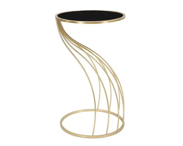 Masuta inalta Flush, Mauro Ferretti, 43x73 cm, fier, negru/auriu