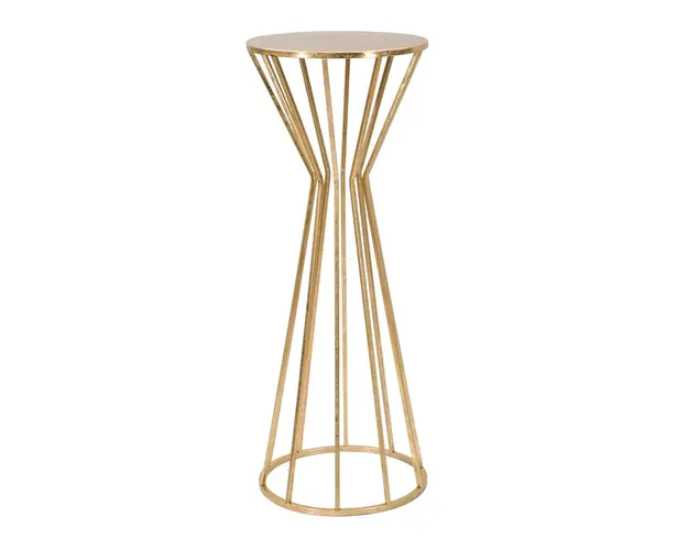 Masuta inalta Stick Glam , Mauro Ferretti, Ø 38x100 cm, fier, auriu