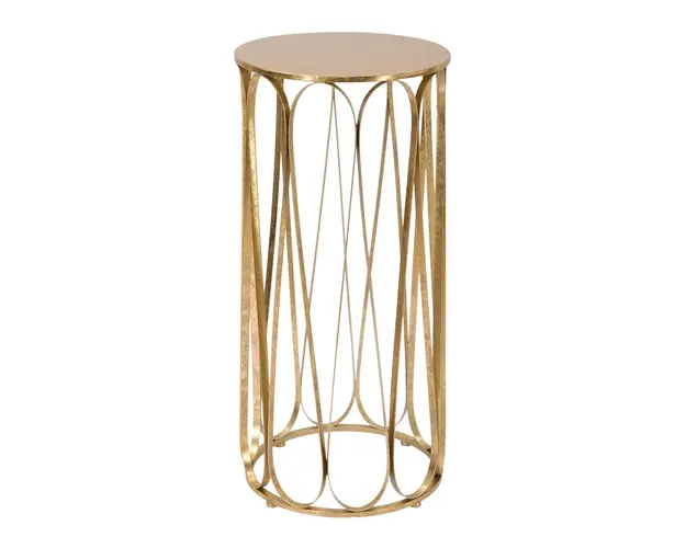 Masuta inalta Venice, Mauro Ferretti, Ø 37x81 cm, fier, auriu