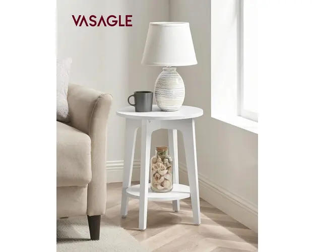 Masuta living Vasagle, D40 x 50 cm, PAL, alb