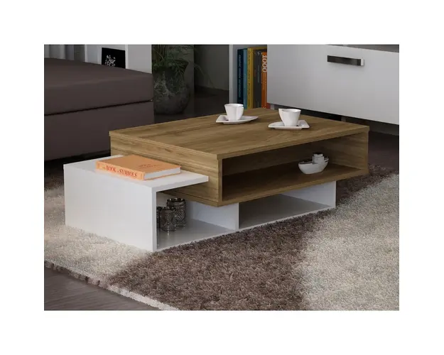 Masuta pentru living, Wooden Art, Tab White Walnut, 105x32x60 cm