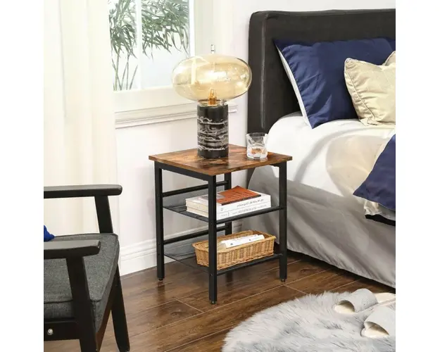 Masuta Urban, Vasagle, 40 x 40 x 55 cm, otel/PAL, maro rustic