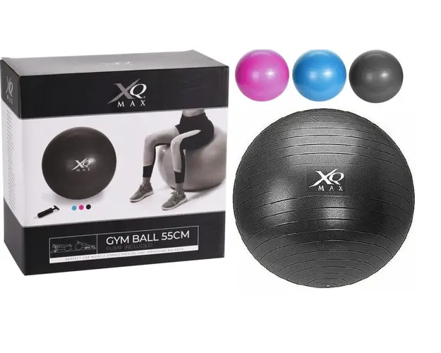 Minge pentru yoga, Ø55 cm, polivinil, negru