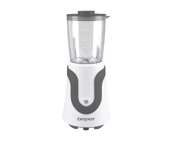 Mini blender de masa Beper, 300 W, 10x10.5x28 cm, inox, alb/gri