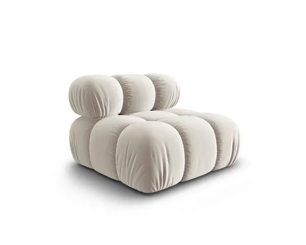 Modul canapea 1 loc fara cotiere, Bellis, Micadoni Home, BL, 94x94x63 cm, catifea, bej deschis