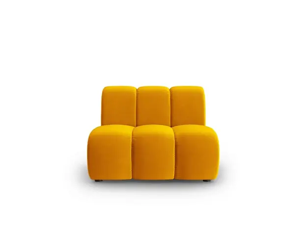 Modul canapea 1 loc fara cotiere, Lupine, Micadoni Home, BL, 90x87x70 cm, catifea, galben