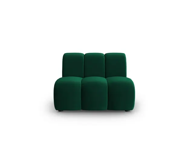 Modul canapea 1 loc fara cotiere, Lupine, Micadoni Home, BL, 90x87x70 cm, catifea, verde bottle