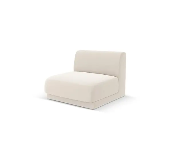 Modul canapea 1 loc fara cotiere, Miley, Micadoni Home, BL, 85x75x74 cm, catifea, bej deschis