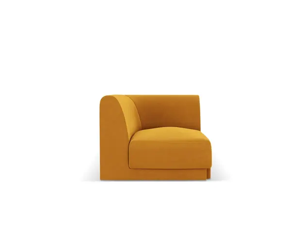 Modul canapea colt 1 loc, Miley, Micadoni Home, BL, 85x85x74 cm, catifea, galben