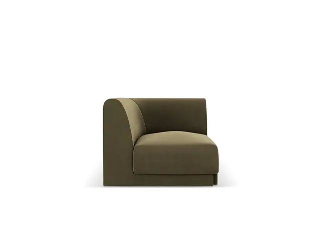 Modul canapea colt 1 loc, Miley, Micadoni Home, BL, 85x85x74 cm, catifea, verde