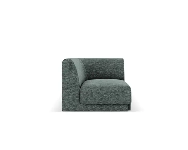 Modul canapea colt 1 loc, Miley, Micadoni Home, BL, 85x85x74 cm, poliester chenille, albastru petrol