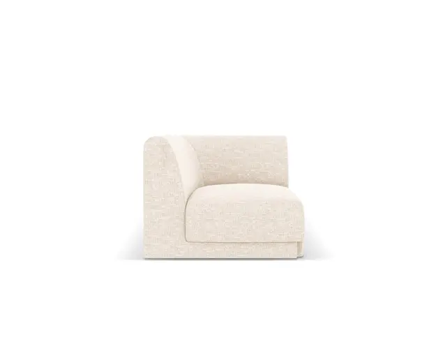 Modul canapea colt 1 loc, Miley, Micadoni Home, BL, 85x85x74 cm, poliester chenille, bej deschis