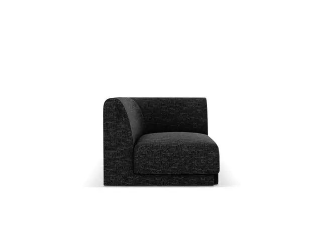 Modul canapea colt 1 loc, Miley, Micadoni Home, BL, 85x85x74 cm, poliester chenille, negru