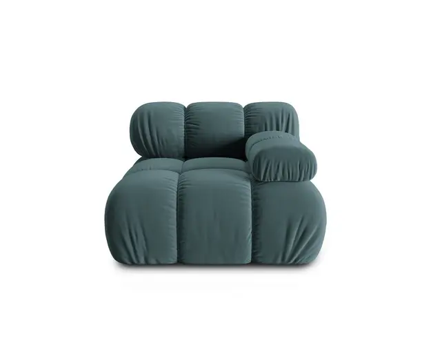 Modul canapea dreapta 1 loc, Bellis, Micadoni Home, BL, 94x94x63 cm, catifea, albastru petrol