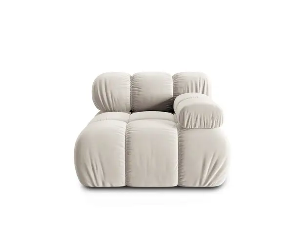 Modul canapea dreapta 1 loc, Bellis, Micadoni Home, BL, 94x94x63 cm, catifea, bej deschis