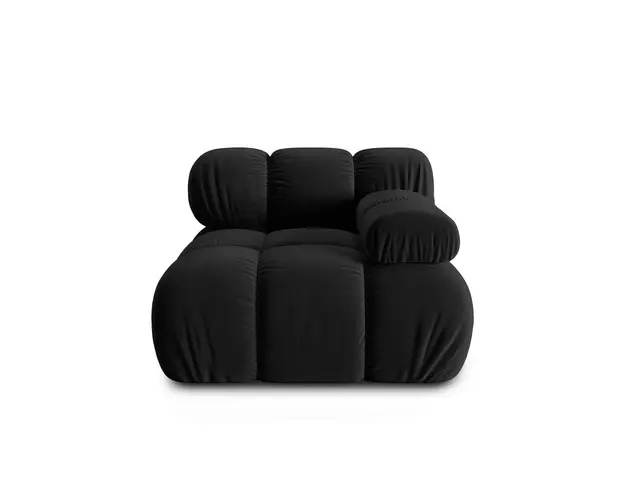 Modul canapea dreapta 1 loc, Bellis, Micadoni Home, BL, 94x94x63 cm, catifea, negru