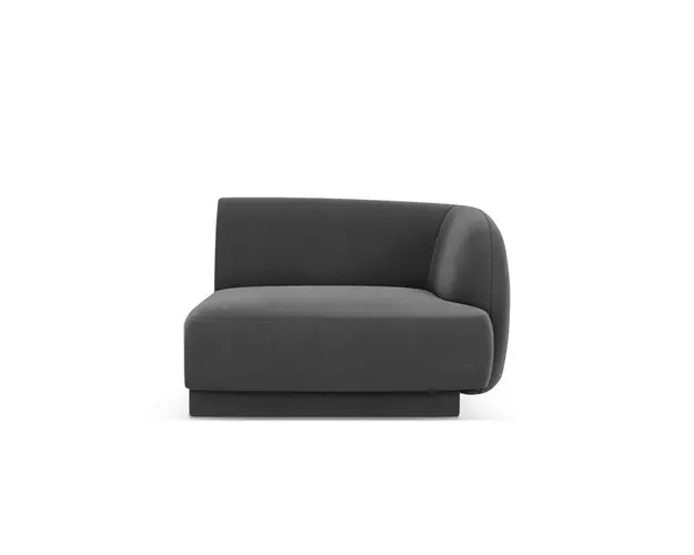 Modul canapea dreapta 1 loc, Miley, Micadoni Home, BL, 92x85x74 cm, catifea, gri