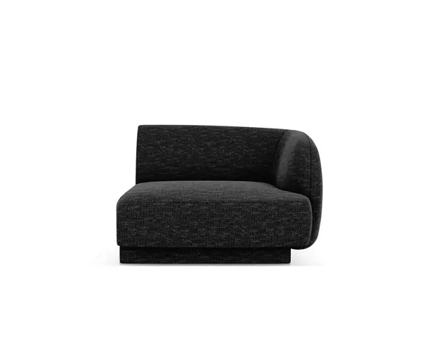 Modul canapea dreapta 1 loc, Miley, Micadoni Home, BL, 92x85x74 cm, poliester chenille, negru