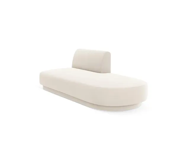 Modul canapea dreapta 2 locuri, Miley, Micadoni Home, BL, 158x85x74 cm, catifea, bej deschis