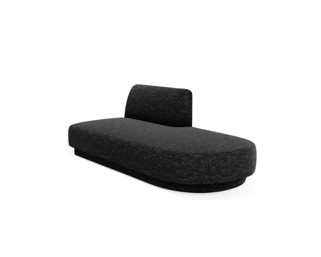 Modul canapea dreapta 2 locuri, Miley, Micadoni Home, BL, 158x85x74 cm, poliester chenille, negru