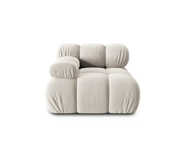 Modul canapea stanga 1 loc, Bellis, Micadoni Home, BL, 94x94x63 cm, catifea, bej deschis