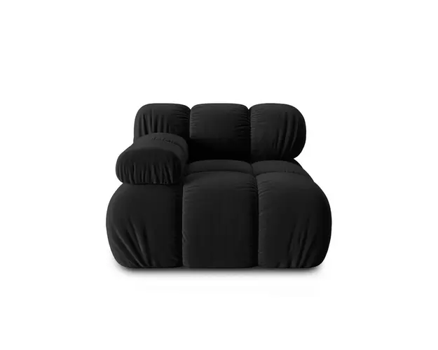 Modul canapea stanga 1 loc, Bellis, Micadoni Home, BL, 94x94x63 cm, catifea, negru