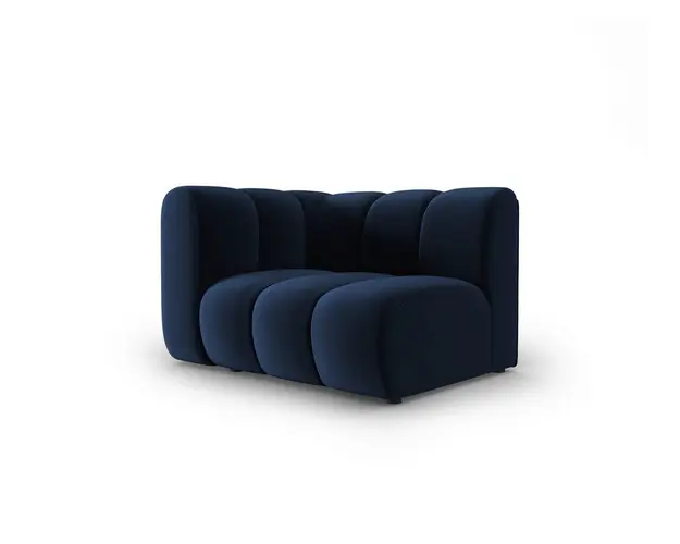Modul canapea stanga 1 loc, Lupine, Micadoni Home, BL, 114x87x70 cm, catifea, albastru regal
