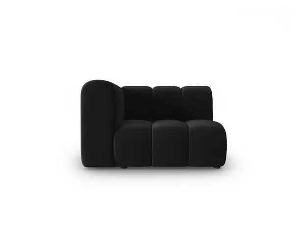 Modul canapea stanga 1 loc, Lupine, Micadoni Home, BL, 114x87x70 cm, catifea, negru