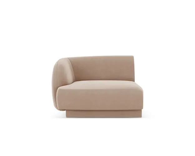 Modul canapea stanga 1 loc, Miley, Micadoni Home, BL, 92x85x74 cm, catifea, cappuccino
