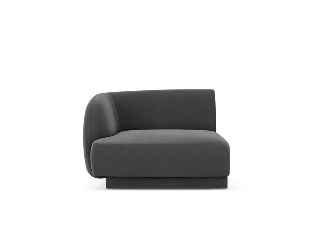 Modul canapea stanga 1 loc, Miley, Micadoni Home, BL, 92x85x74 cm, catifea, gri