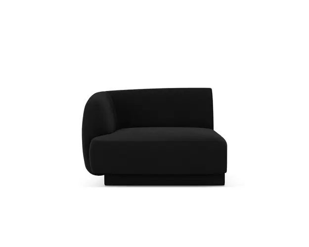 Modul canapea stanga 1 loc, Miley, Micadoni Home, BL, 92x85x74 cm, catifea, negru