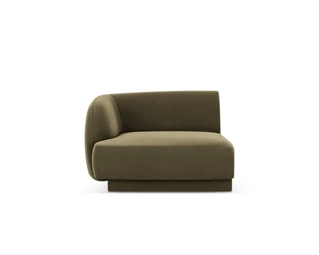Modul canapea stanga 1 loc, Miley, Micadoni Home, BL, 92x85x74 cm, catifea, verde