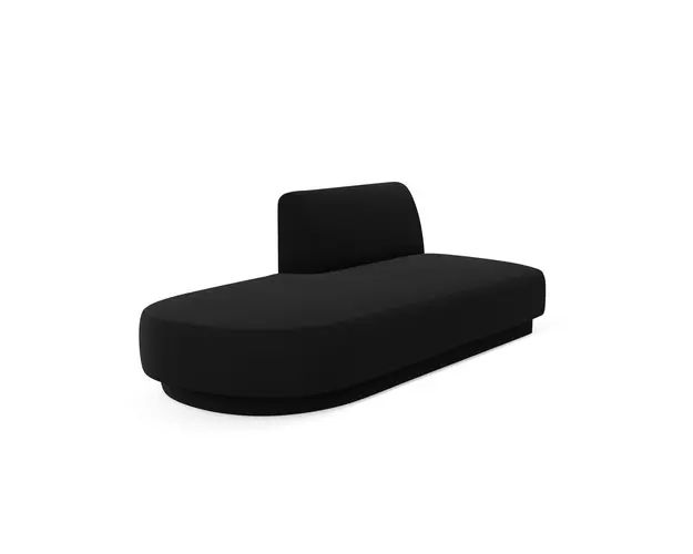 Modul canapea stanga 2 locuri, Miley, Micadoni Home, BL, 158x85x74 cm, catifea, negru