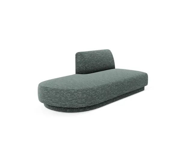 Modul canapea stanga 2 locuri, Miley, Micadoni Home, BL, 158x85x74 cm, poliester chenille, albastru petrol